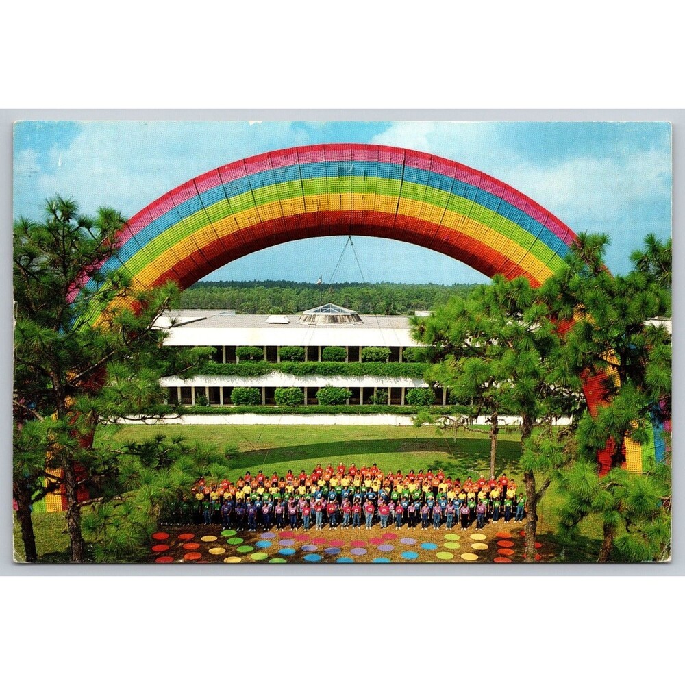 Vintage Tupperware World Headquarters Rainbow Postcard 1988 Orlando FL Florida